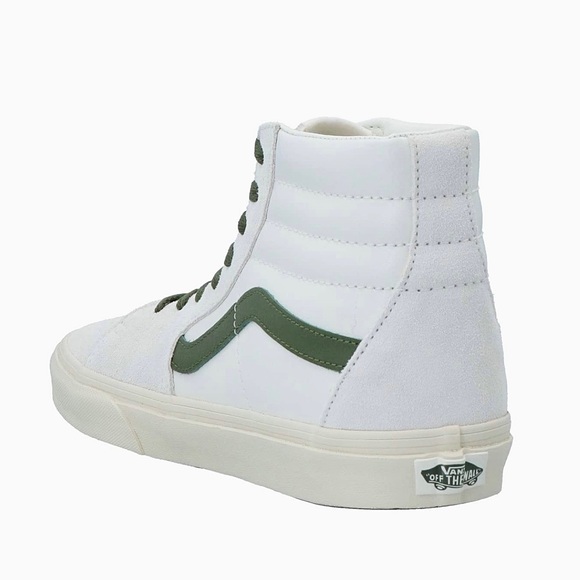 NWT Vans Sk8 Hi Leather Sneakers in Vintage Pop - Marshmallow Turtledove shoes - Picture 13 of 15